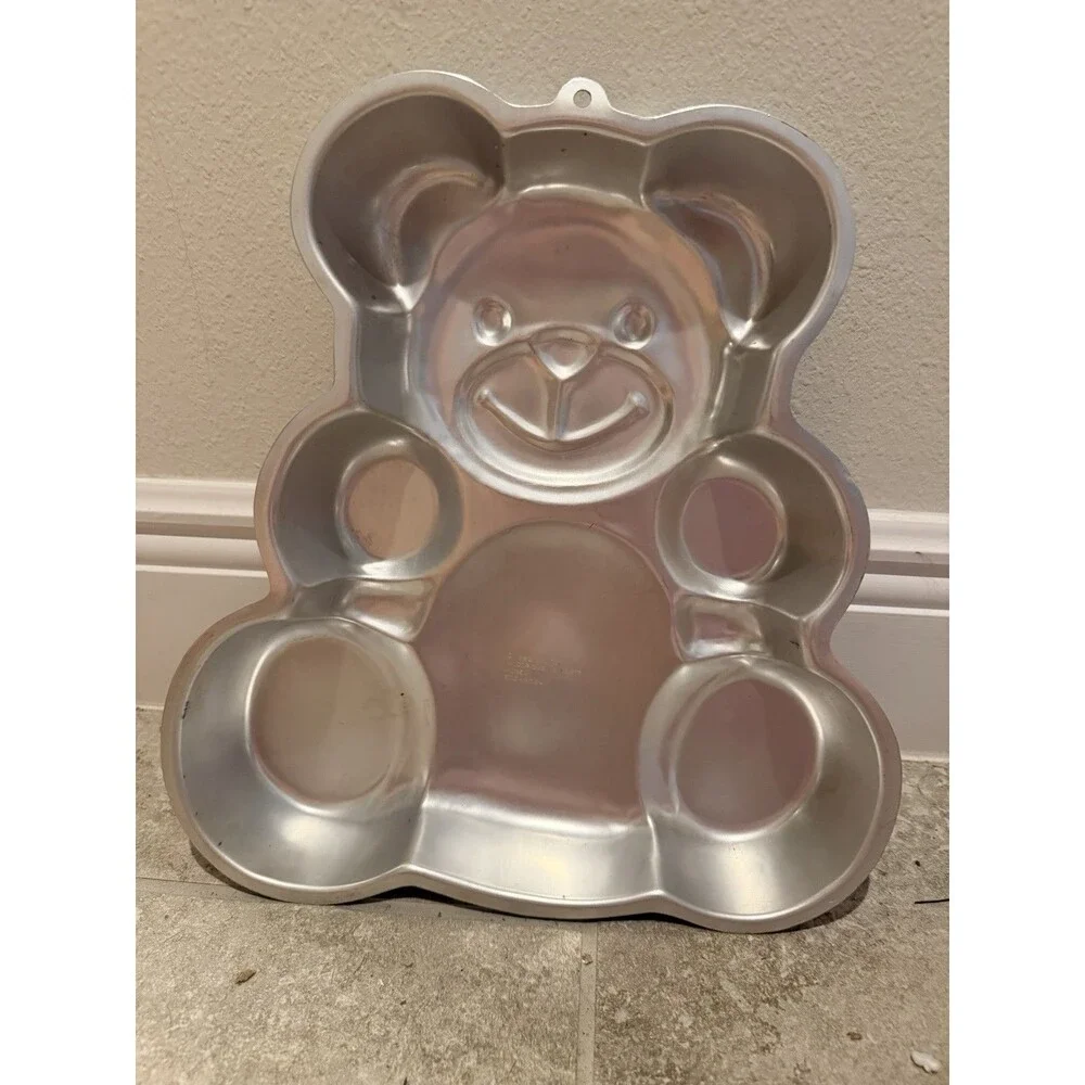 Vintage 1982 Wilton Teddy Bear Cake Pan 502-3754 Full Body Aluminum Mold